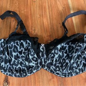 Panache Black and Gray Animal Print Bra